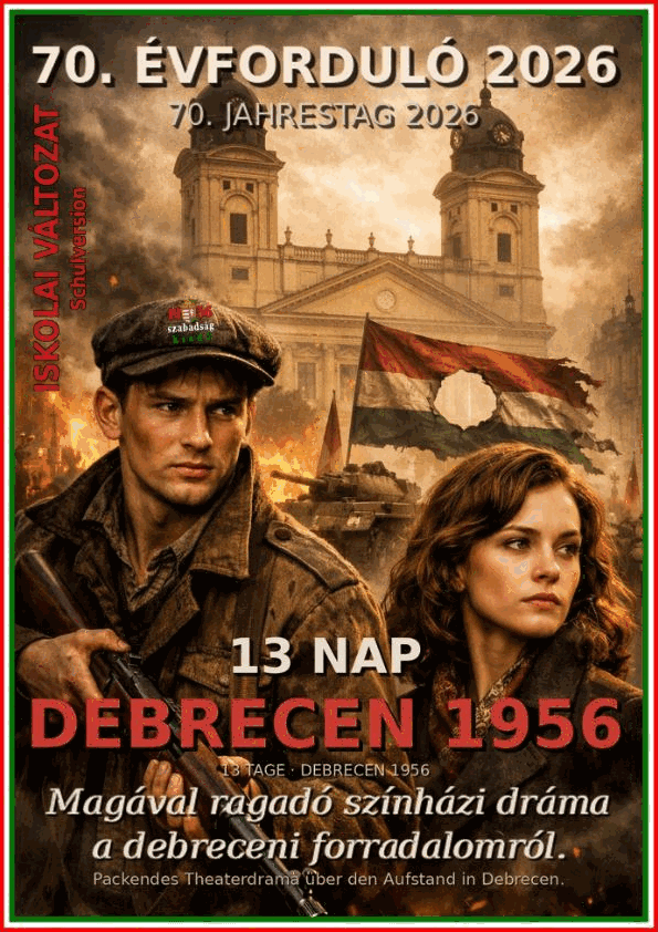 Plakat: 13 Tage Debrecen 1956, Schulversion